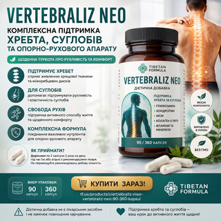 Vertebraliz Neo (Вертебраліз Нео) для суглобів і хребта | Tibetan Formula