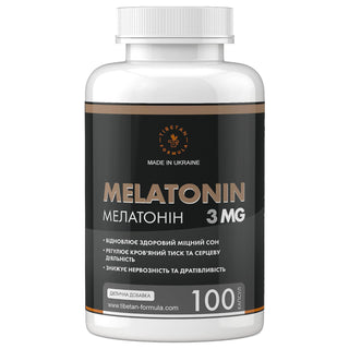 Мелатонін 3 мг / Melatonin 3 mg 100 капсул - Tibetan Formula