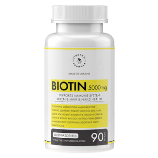 Біотин (вітамін В7) 5000 мкг  / Biotin 5000 mcg 90 капсул - Tibetan Formula