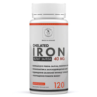 Хелат заліза 40 мг / Chelated Iron 40 mg 120 таблеток - Tibetan Formula